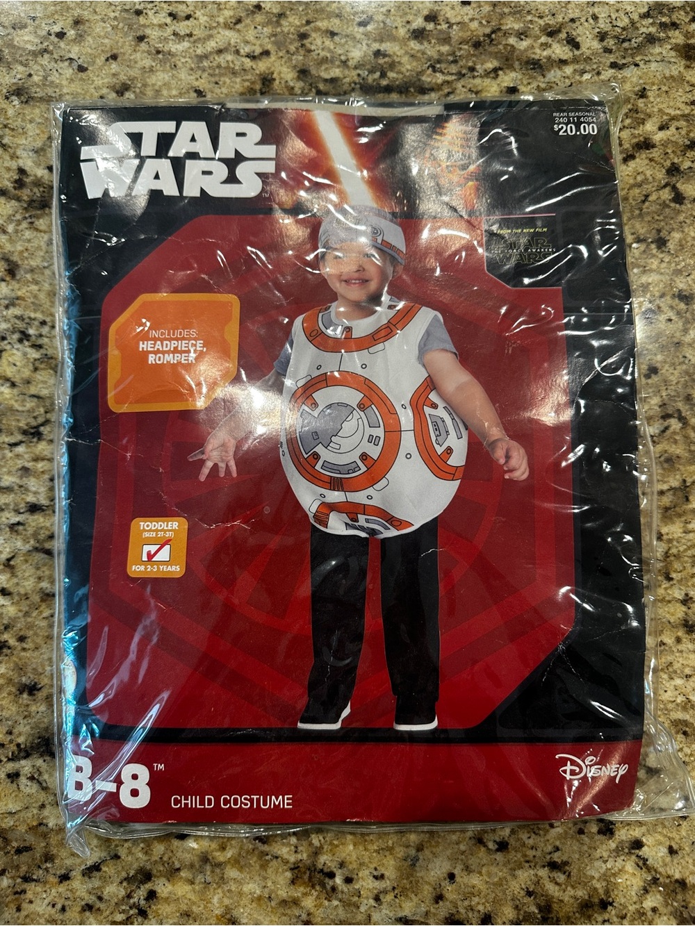 Star Wars BB-8 Toddler Costume - White & Orange 2T-3T
